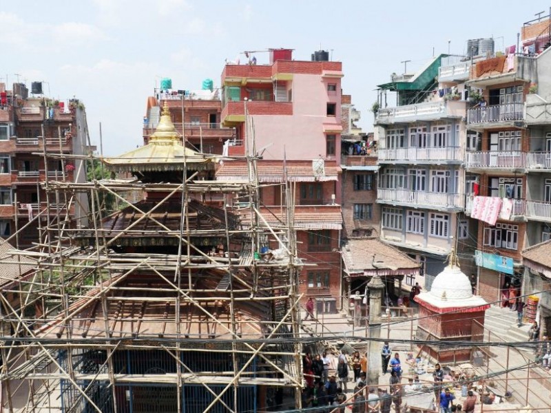 ललितपुरको बालकुमारी मन्दिर पुनःनिर्माण अघि बढ्यो